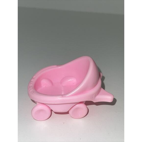Fisher-Price Loving Family Dollhouse Replacement Pink Baby Doll Buggy Stroller - Picture 2 of 5